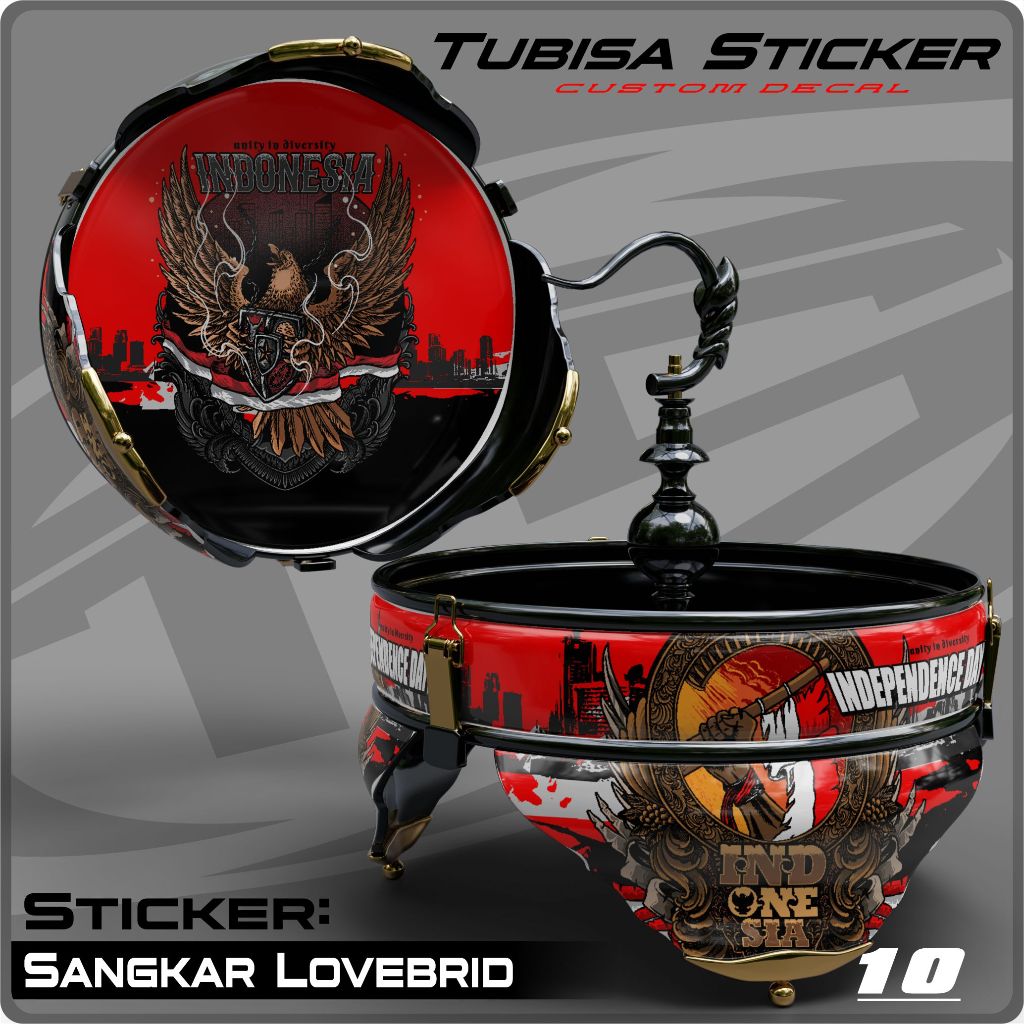 (COD)STIKER SANGKAR BURUNG LOVEBIRD PREMIUM DECAL TEBOK LOVE BIRD KANDANG BULAT TERBARU TBS 10