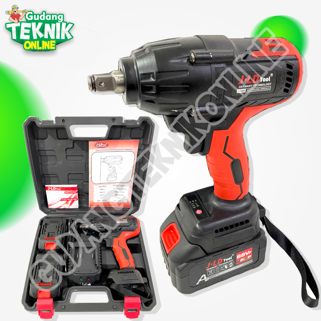 Impact Wrench Cordless 88F 1167 1482 JLD / Mesin Bor Impact Impek Pembuka Buka Baut Pengencang Baut 