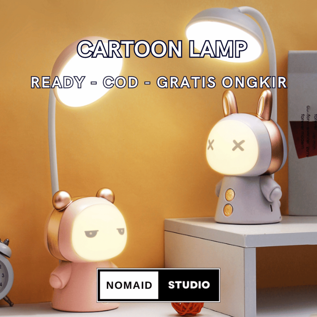 Nomaid.id - Lampu Meja Cartoon Cewe - Lampu Tidur Lucu LED - Lampu Belajar - Lampu Multifungsi - Lam