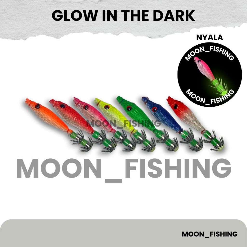 Umpan Pancing Cumi Apollo Mini Squid Jig 1.0 Glow in the dark