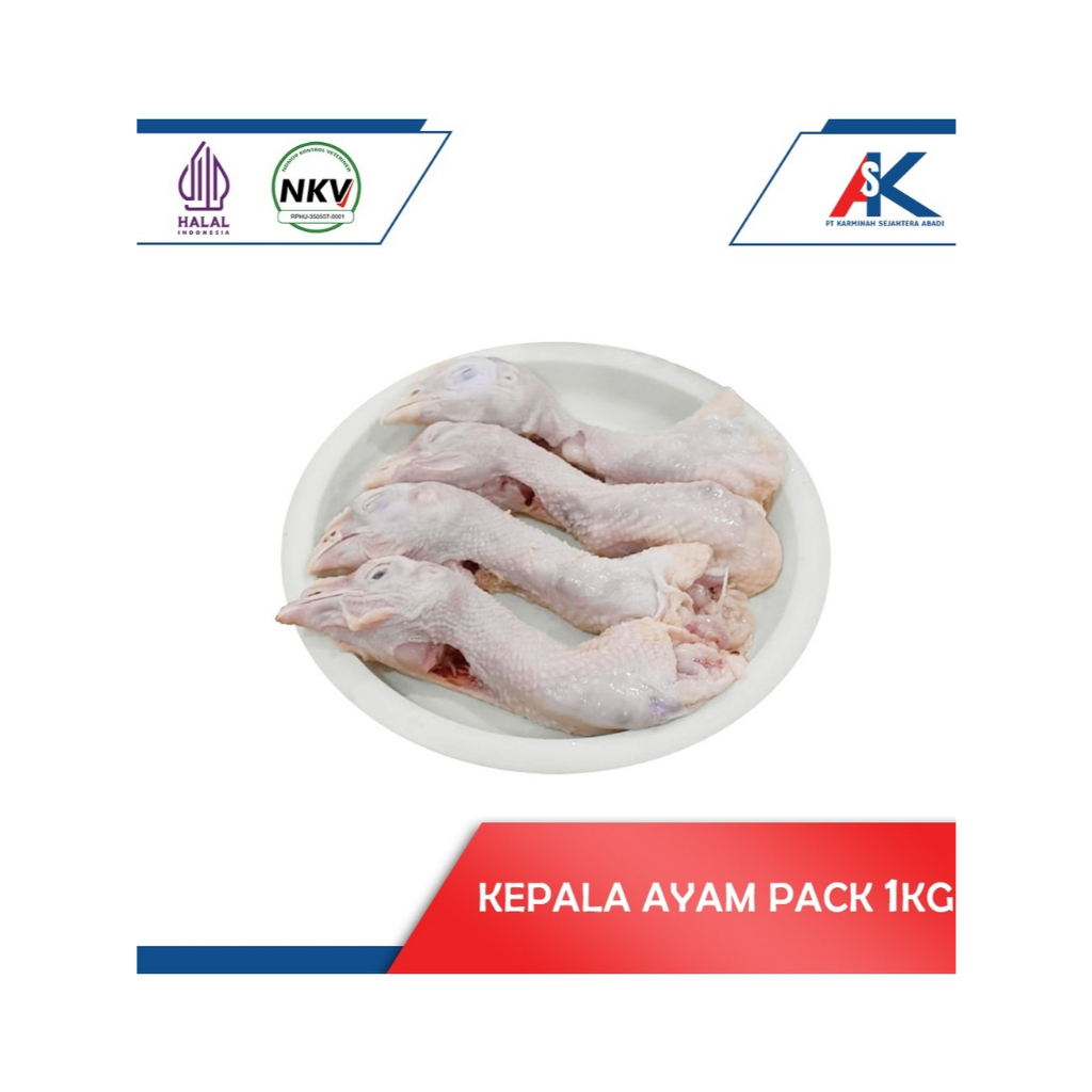 

KEPALA AYAM SEGAR 1KG / KEPALA AYAM FROZEN / KEPALA AYAM BROILER / KEPALA DAN LEHER AYAM BEKU