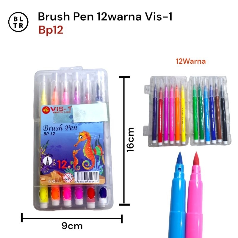 

PAK //BRUSH PEN 12 WARNA VIS-1 MURAH (BP12) PENA KUAS/NEW ORIGINAL