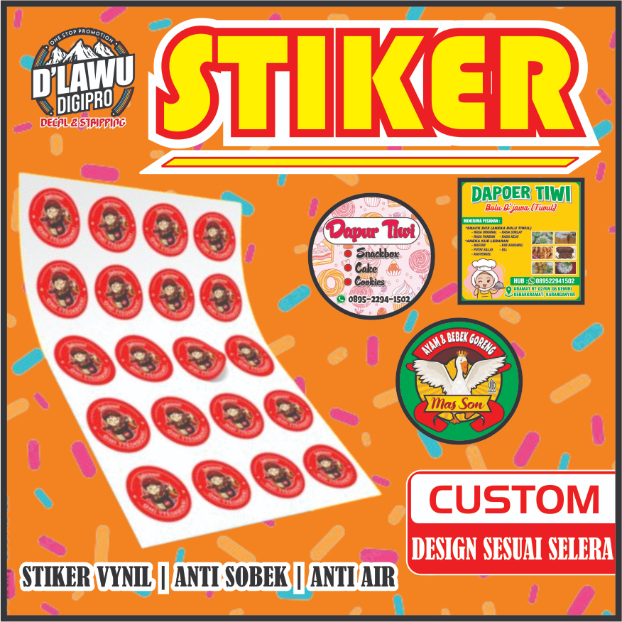

STIKER CUSTOM / FULL PRINTING / BAHAN VYNIL / CETAK STIKER MURAH / STIKER JUALAN