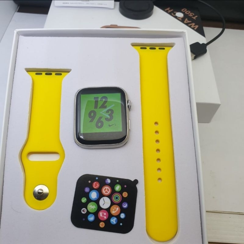 jam tangan smartwatch t500 tali kuning