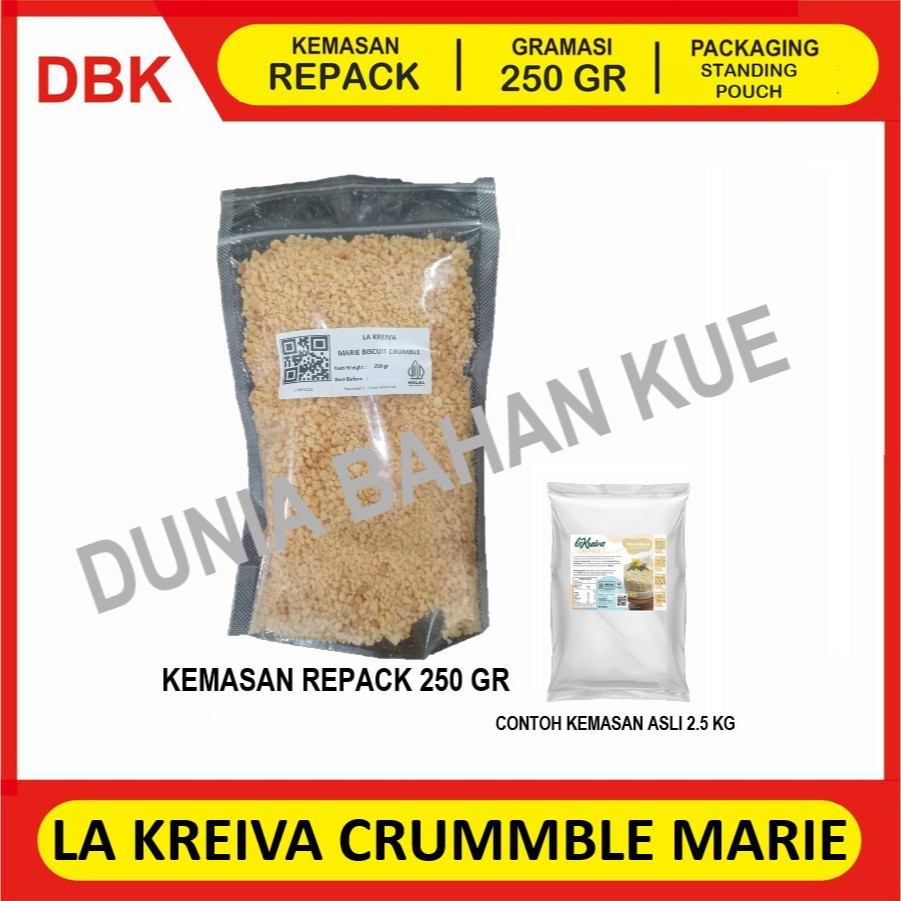 

LA KREIVA CRUMBLE FINE TOPPING REPACK 250 GR - MARIE BISCUIT BISKUIT