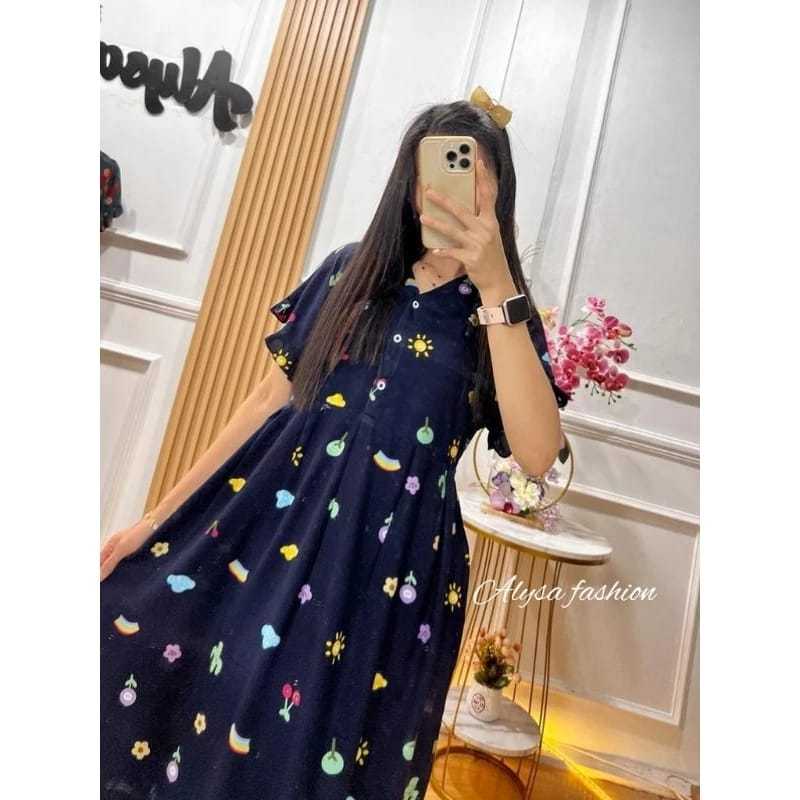 Daster Nalla Long Dress Cantik Kekinian