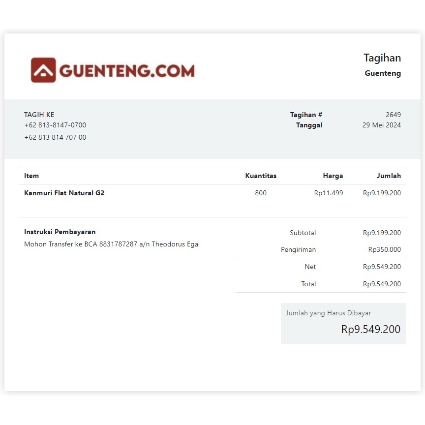 Genteng Keramik Kanmuri Full Flat Natural