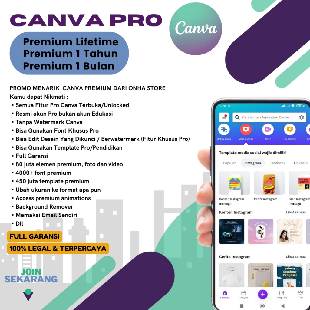 CANVA PRO PREMIUM FULL VERSION APLIKASI DESAINER KONTEN TANPA WATERMARK