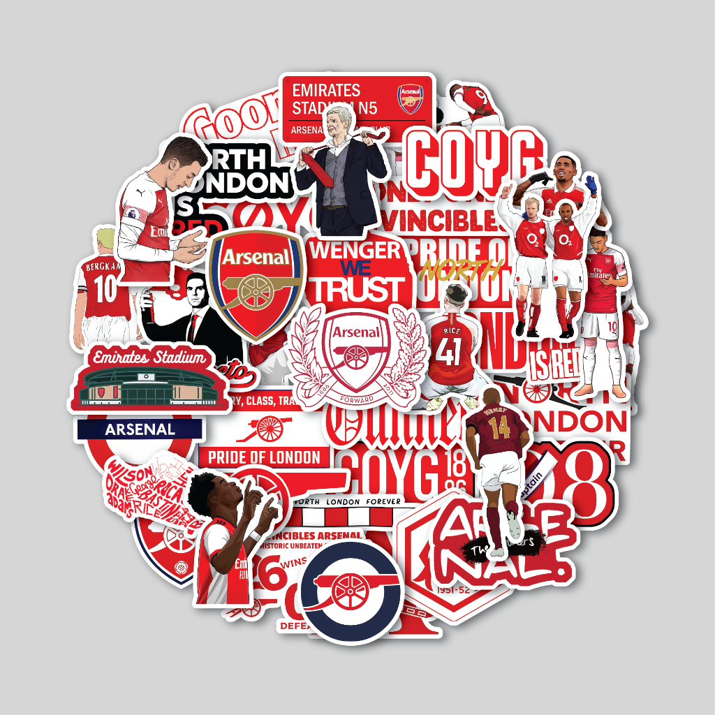 

STICKER PACK ARSENAL | STICKER TUMBLER | STIKER LAPTOP KOPER HELM