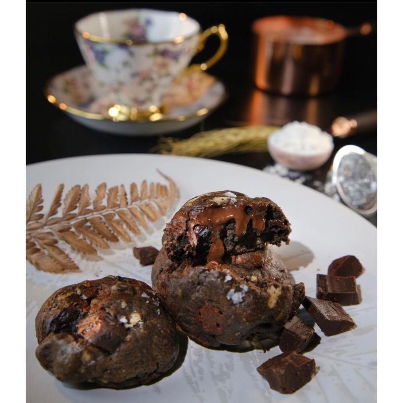

Belgian dark chocolate cookies.