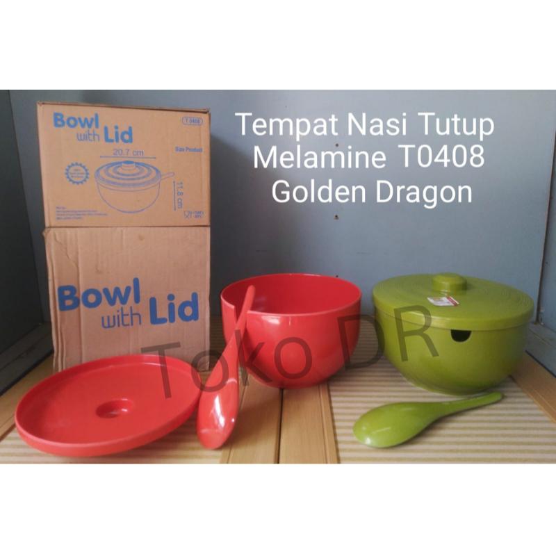 Tempat Nasi/Sangku Nasi Melamine T0408 / Golden Dragon / Melamine