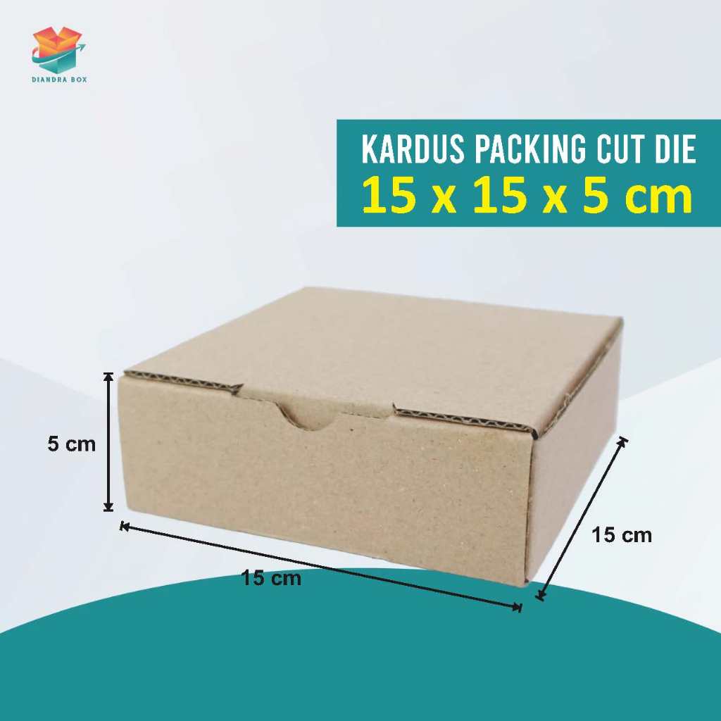 

Kardus Box Packing Hampres 15 x 15 x 5 cm | Fluteseal Mini Box | Cut Die | Type Earlock System