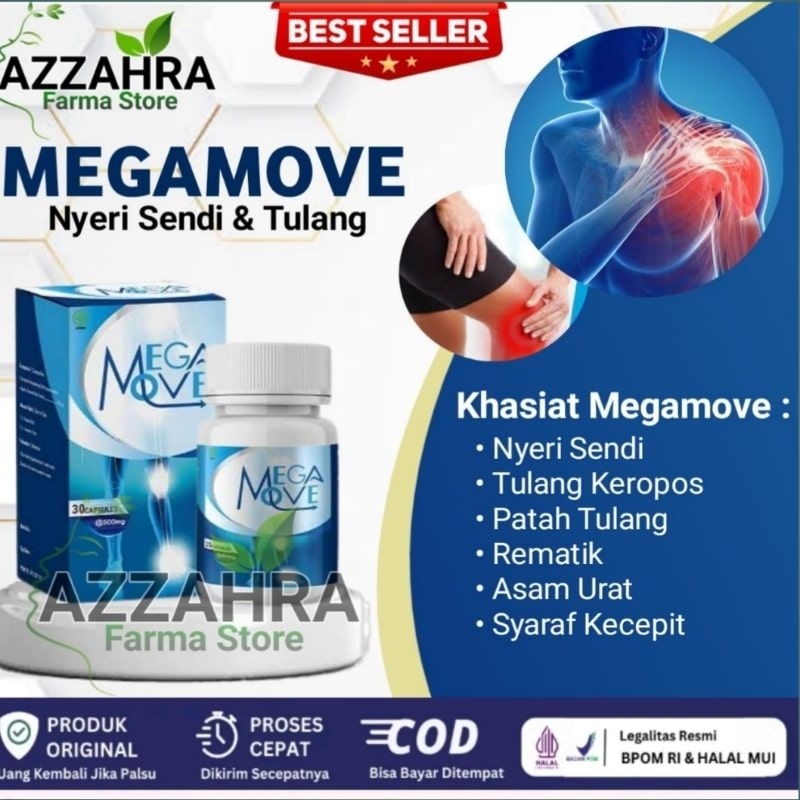 MEGAMOVE Asli Original - MEGAMOVE Herbal 100% Resmi Bpom - MEGAMOVE Obat Nyeri Sendi Tulang Dan Rema