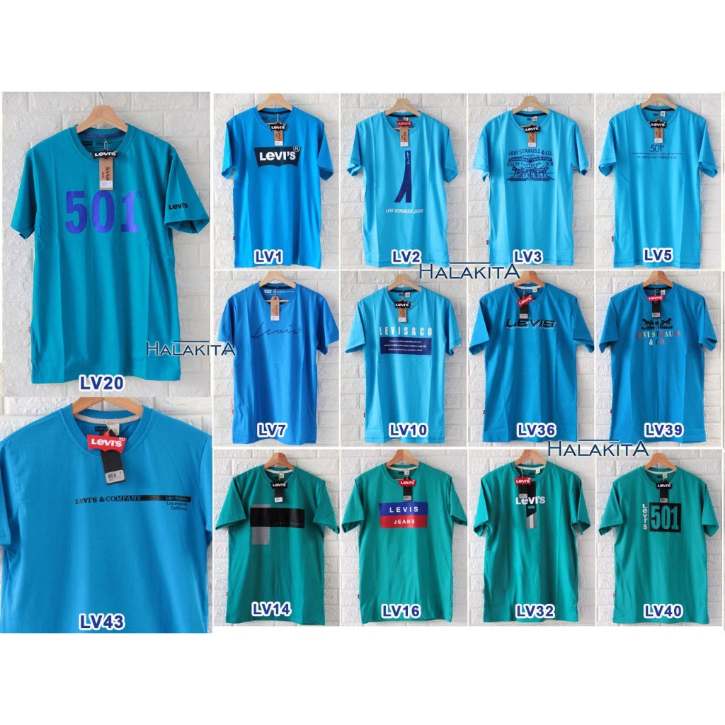 Kaos Pria Branded - Kaos Oblong Pria Import - Edisi Spesial Warna Biru dan Biru Tosca - Kaos Terbaru