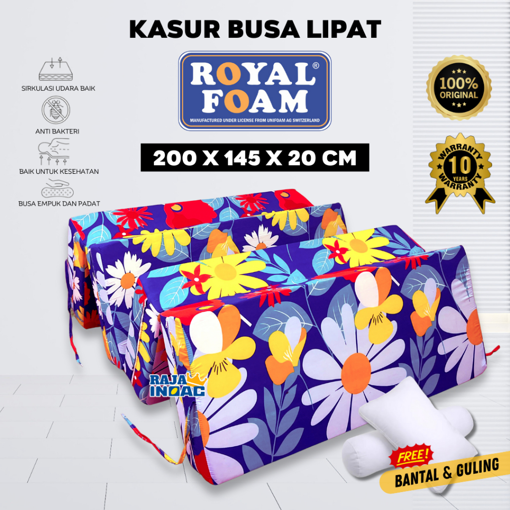[200x145x20] Kasur Busa Lipat ROYAL Foam Garansi 10 Tahun Ukuran NO 3