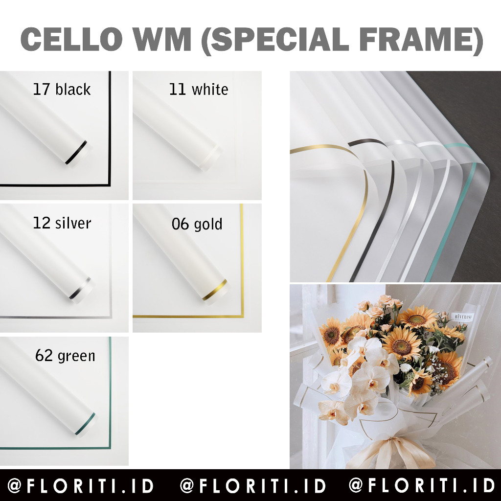 

(5 LEMBAR) Kertas Buket Cellophane Special Frame