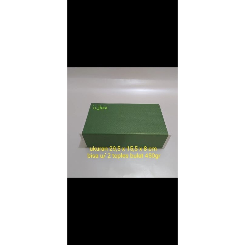 

Box magnet bisa dilipat muat untuk 2 toples bulat 450gr