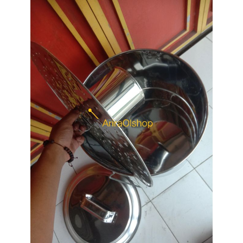 dandang nasi jumbo 20 kg berbahan stainless tebal 50cm tinggi 55cm