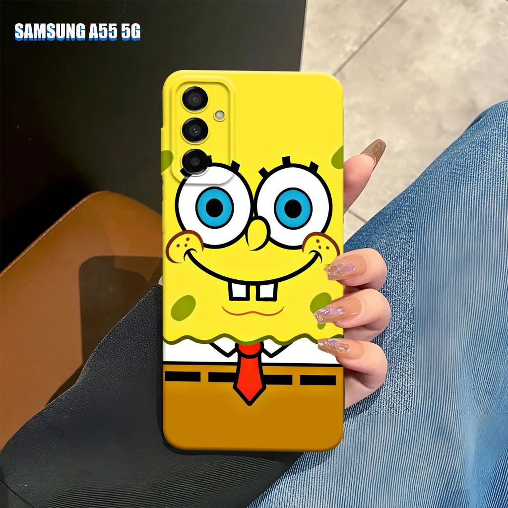 |021| Softcase Samsung A55 5g - Case Procamera - Case Fashion Cute Spongebob Facee (Type Lain Di cha