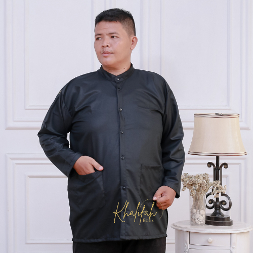 Baju Koko Pria Jumbo 5XL Adem Nyaman Lengan Panjang Model Terbaru