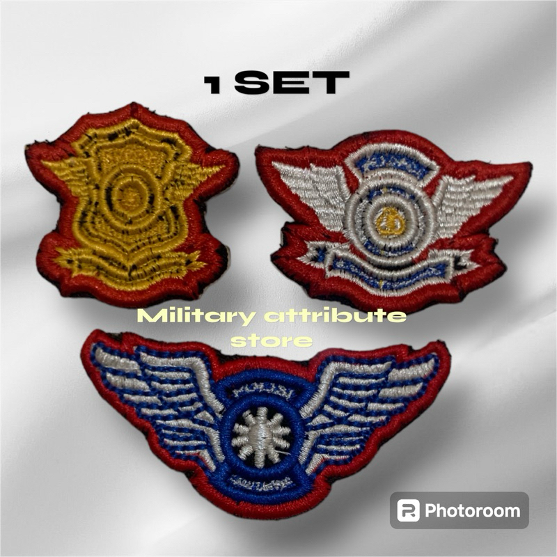 SATU SET ATRIBUT POLISI BORDIR TIMBUL