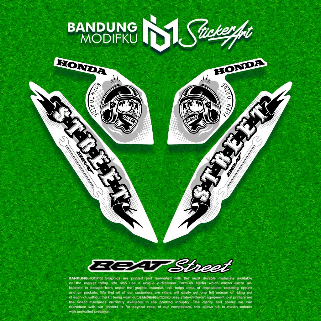 STRIPING MOTOR BEAT STREET 2023 / MOTIF 6 / BANDUNG MODIFKU / stiker decal Beat  / BANDUNG MODIFKU