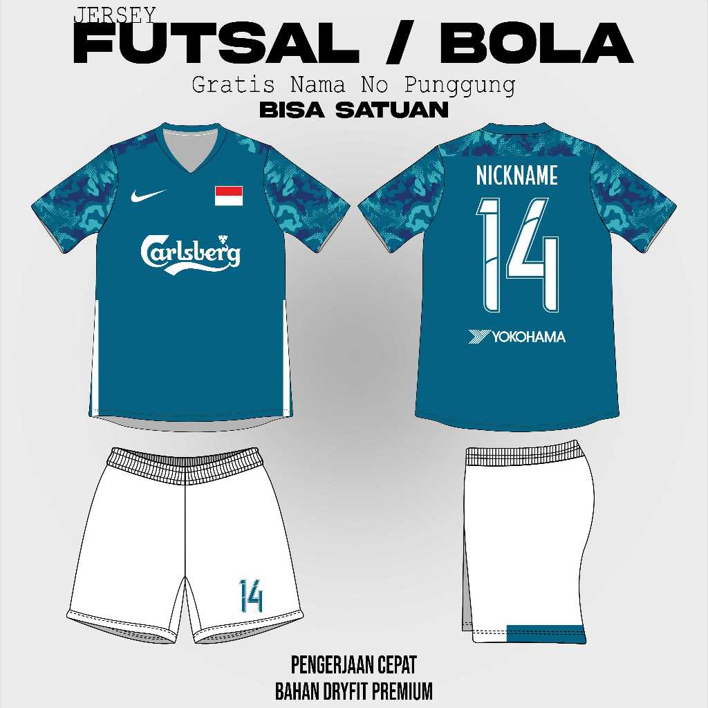 JERSEY SEPAK BOLA / FUTSAL GRATIS NAMA, TEAM, NO , LOGO DAN DESAIN (PSN)