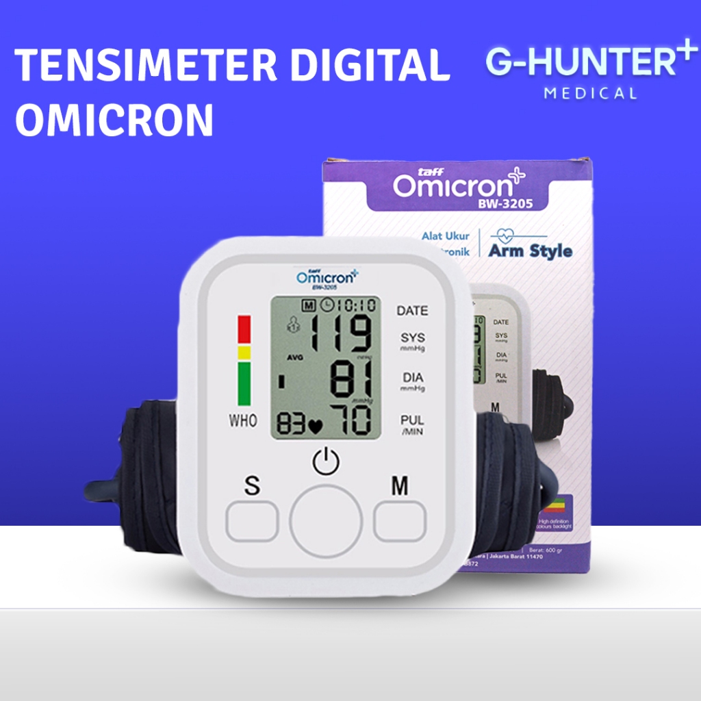 TENSIMETER DIGITAL OTOMATIS - Tensimeter Omicron / Alat Tensi Darah / Alat Cek Tekanan Darah / Alat Tensi Darah / Alat Cek Tensi Darah / Alat Cek Darah Tinggi / Tensi Meter Digital