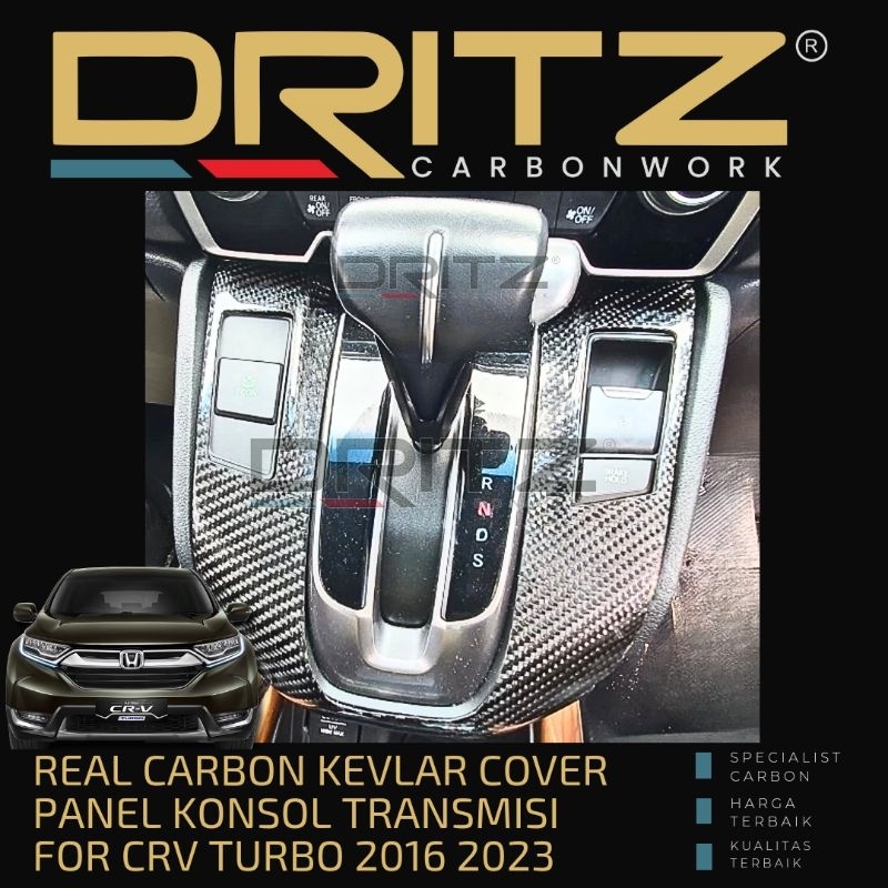 Carbon Kevlar Cover Panel Konsol Transmisi interior HONDA CRV Turbo 2016 2023 Aksesoris Karbon Mobil