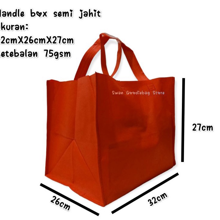 

Sale Hari LUSINAN 12 PCS Goodie bag Box HBJ 32x26x27 tas box tas spunbondtas hajatan tas dus nasi