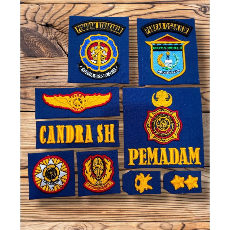Atribut Pemadam+Pengeras/Bad Pemadam/Bordir Pemadam Custom Timbul Pengeras