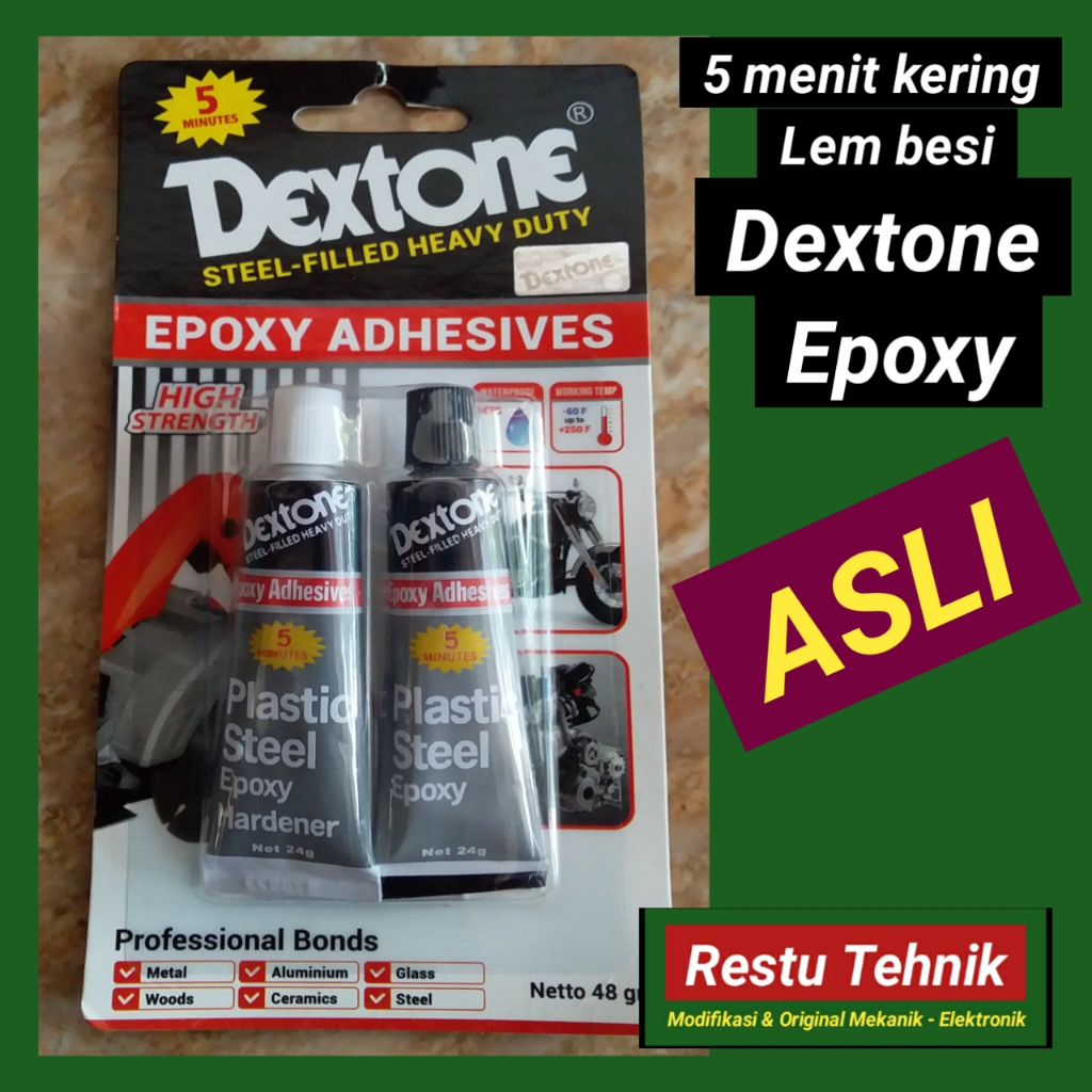 5menit kering - Lem besi DEXTONE Epoxy Adhesives 48gr