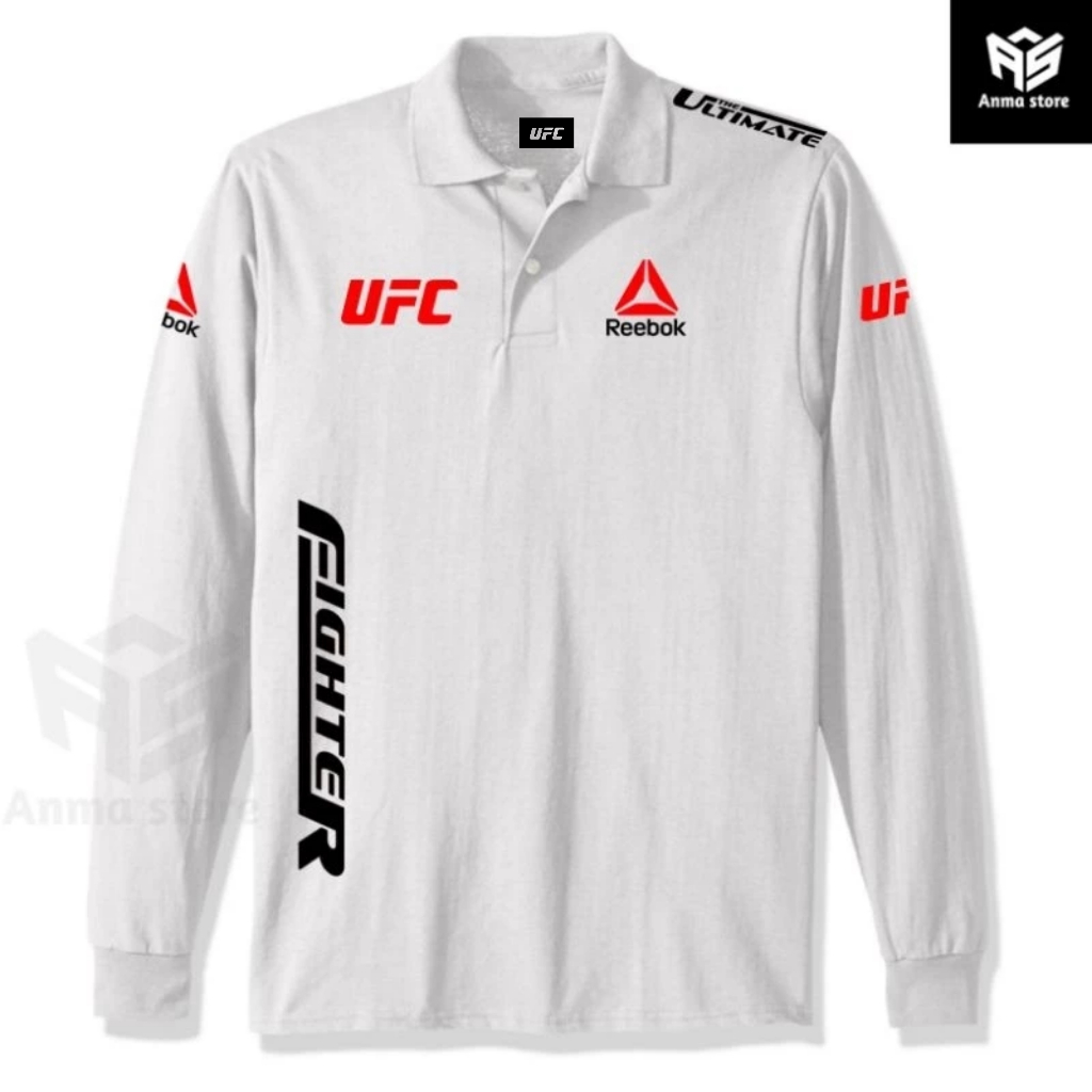 Kaos Kerah Polo shirt Lengan Panjang UFC The Ultimate MMA