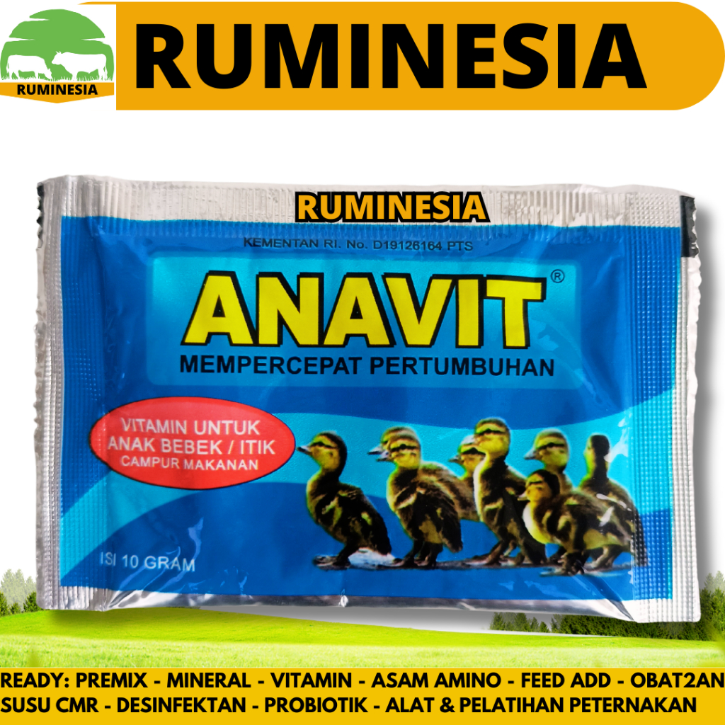 ANAVIT 10 GRAM EKA FARMA - Vitamin Anak Bebek Itik Mempercepat Pertumbuhan - Vitamin DOD Anak Bebek