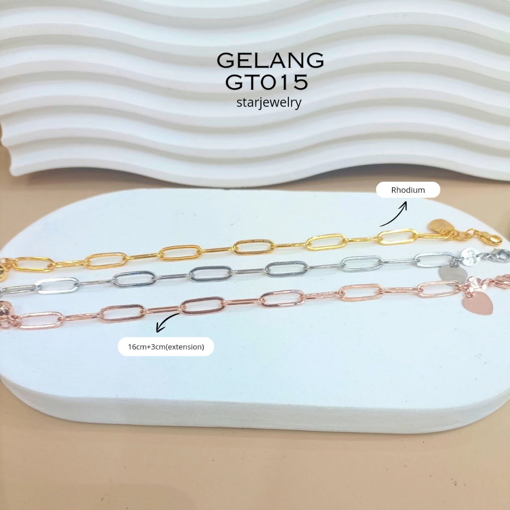 Gelang Rantai Paperclip Kekinian Replika Emas Surabaya/Gelang Wanita/Gelang GT015