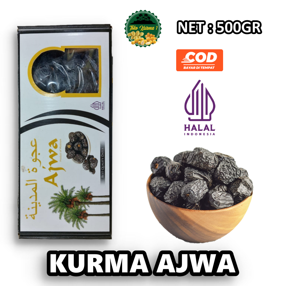 

Kurma Ajwa 500g / Kurma Nabi jumbo (kemasan DUS )