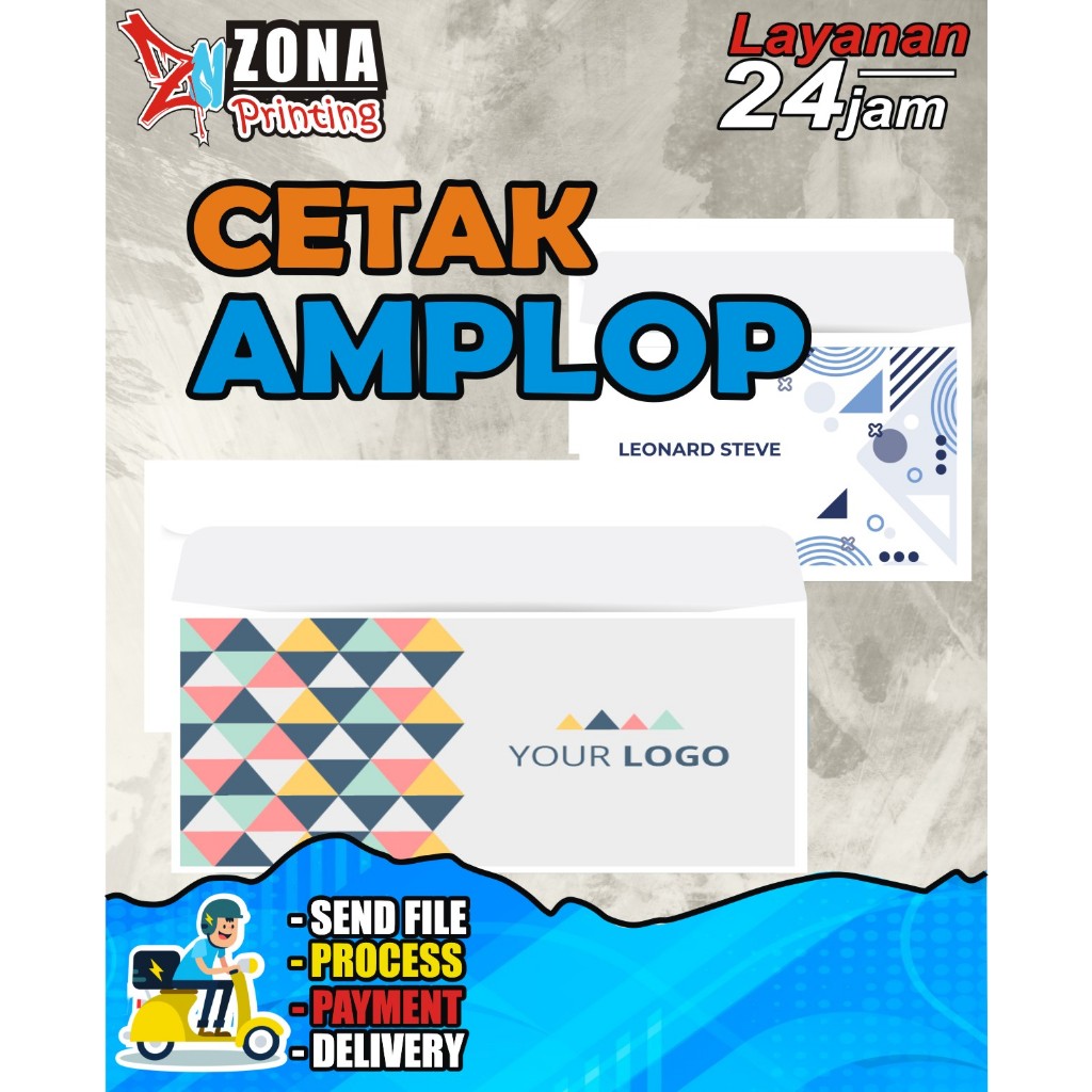 Cetak Amplop Putih Custom Design / Print Amplop Putih Berwarna / Paperline