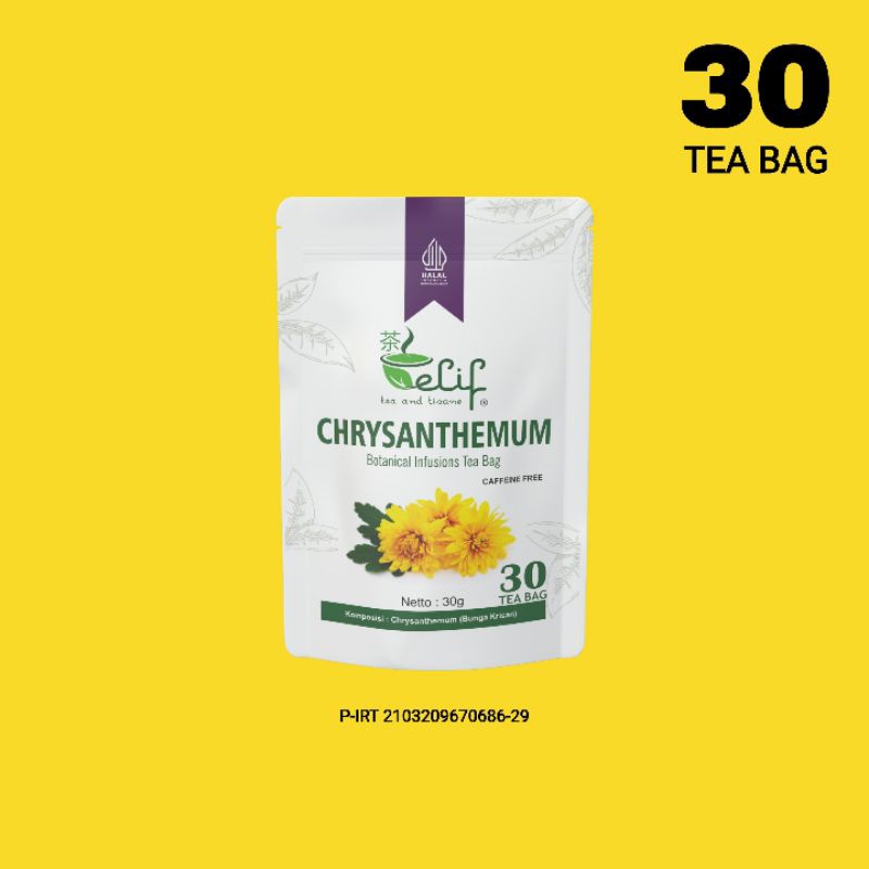 

ELIF TEA AND TISANE Chrysanthemum Tea | Teh Bunga Krisan untuk Jerawat Mendem Panas Dalam Tenggorokan Kering | 30 Tea Bag