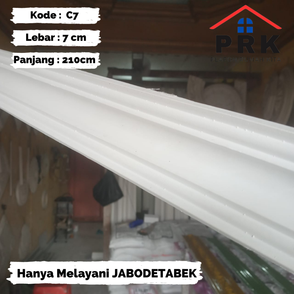 Lis List Gypsum Gipsum Motif (MINIMALIS) Polos lebar 7cm Plafon ornament dekoratif untuk Interior Pl
