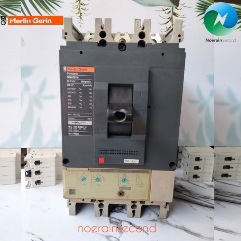 mccb breaker tiga pol 400ampere 630ampere Merlin gerin