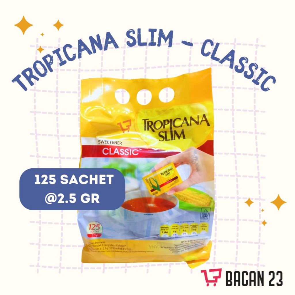 

Tropicana Slim Sweetener Classic (125 Sachet x 2,5 gr)