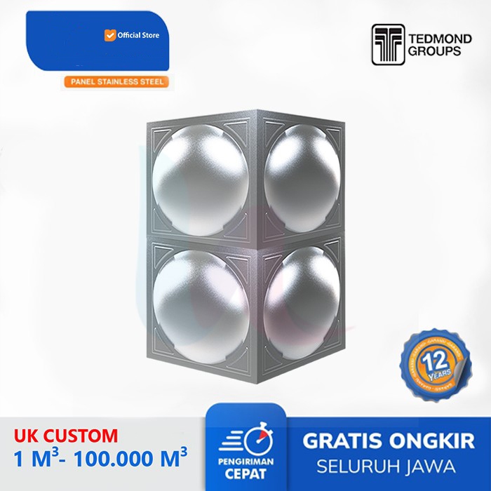 TANGKI AIR PANEL STAINLESS STEEL 2000 LITER GRAND TANGKI FABRIKASI INDUSTRI