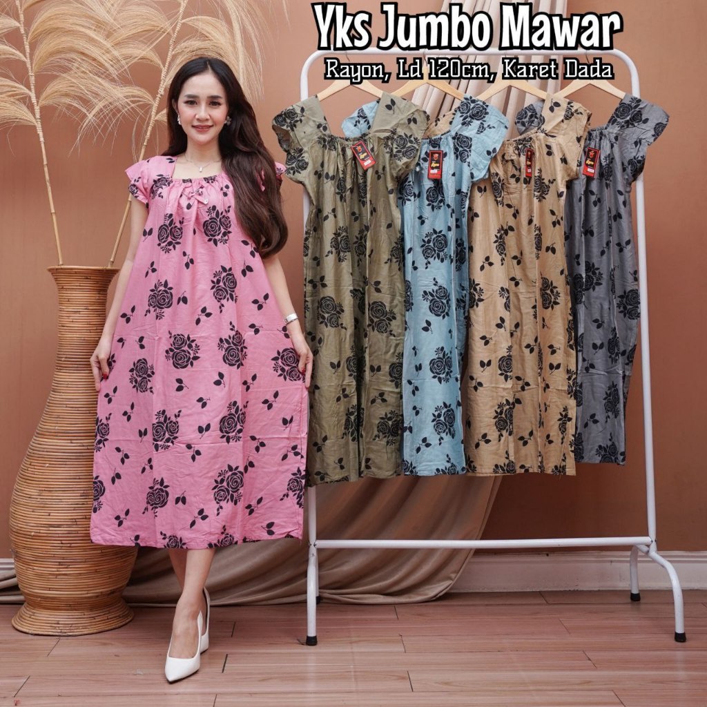 Baju Singlet Daster Yukensi Jumbo Nike Dress Wanita Kekinian XXL LD 120