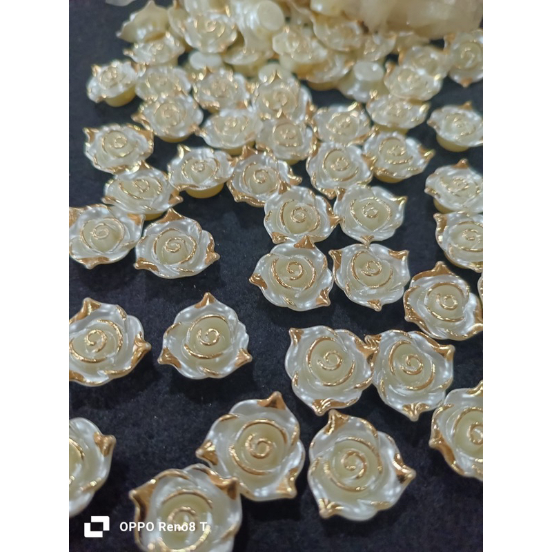 (Per Pack isi 6 pcs) Mote Bunga Mawar / Mote Aesthetic / Mote Mawar doff / Mote kelopak