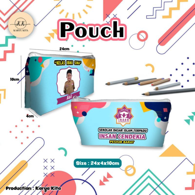 

{TEMPAT PENSIL CUSTOM} Pouch Nama Foto Gratis Desain