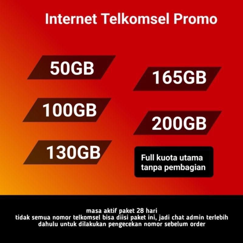 Voucher flash Telkomsel full kouta utama nonstop 24 jam semua aplikasi berlaku semua wilayah 50GB 10