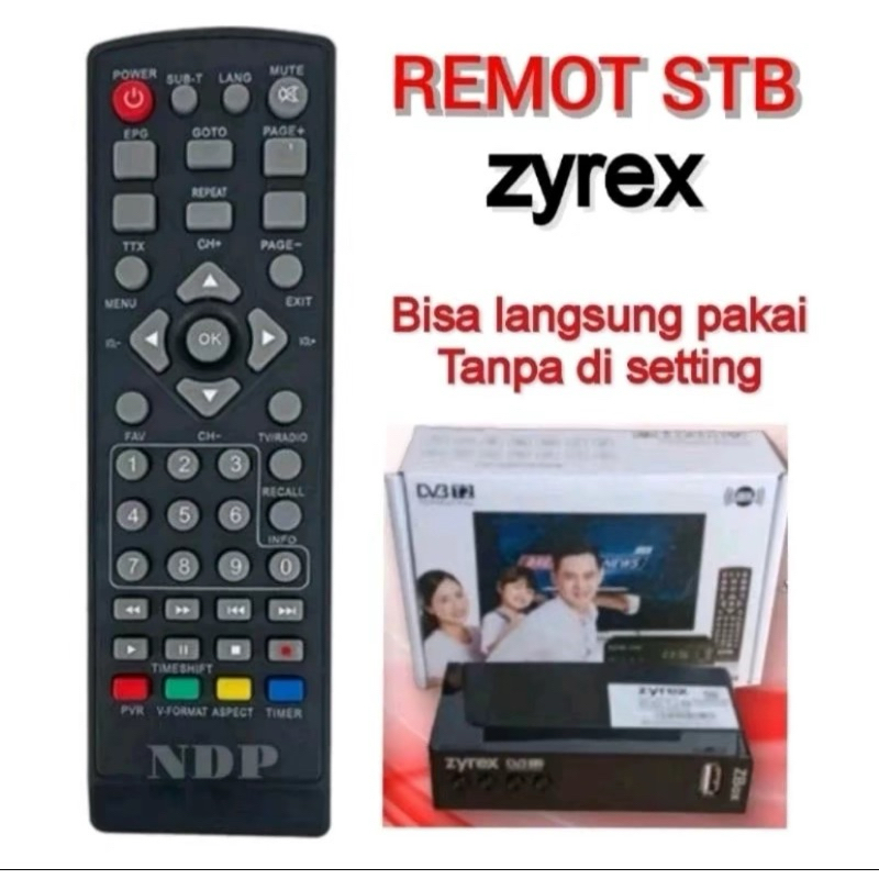Remote STB zyrex remote set to box zyrex