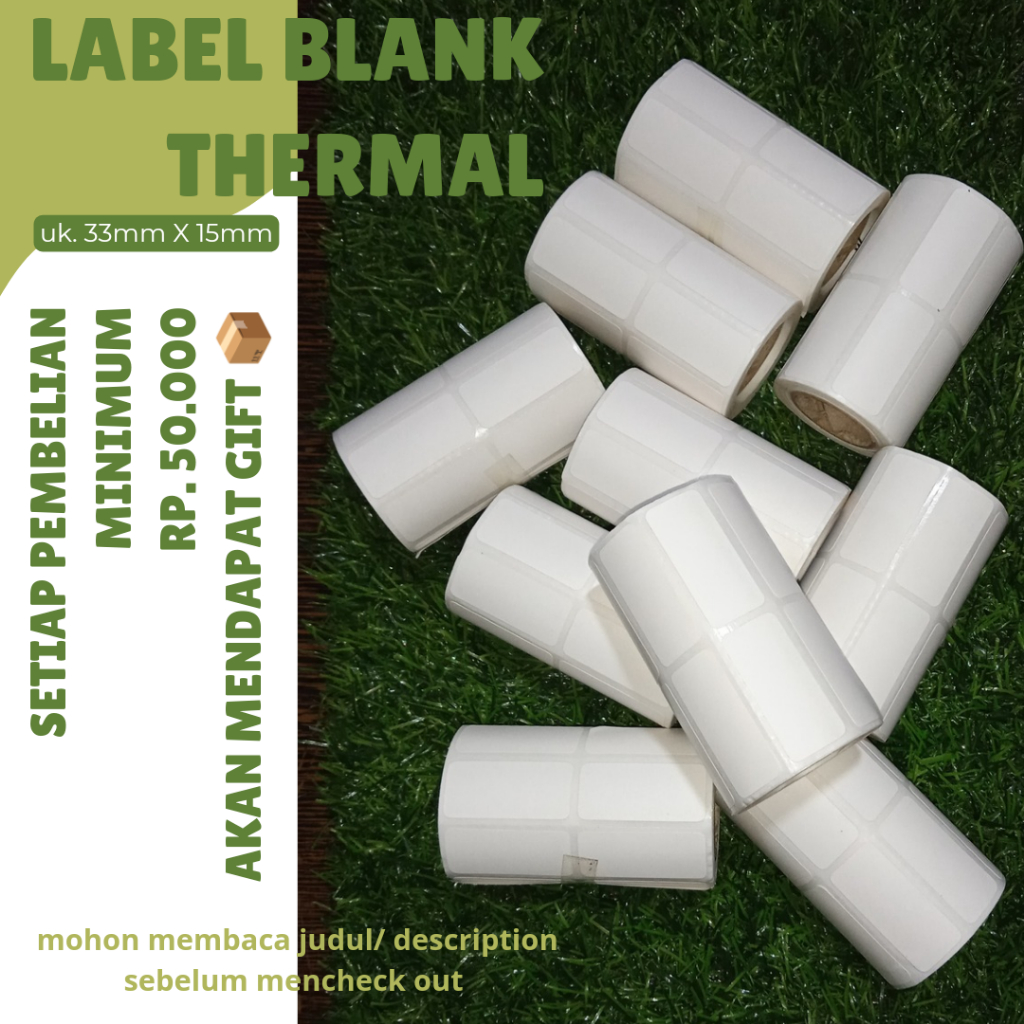 

LABEL BLANK THERMAL UK. 60MM X 40MM // 1 ROLL @ 500pcs