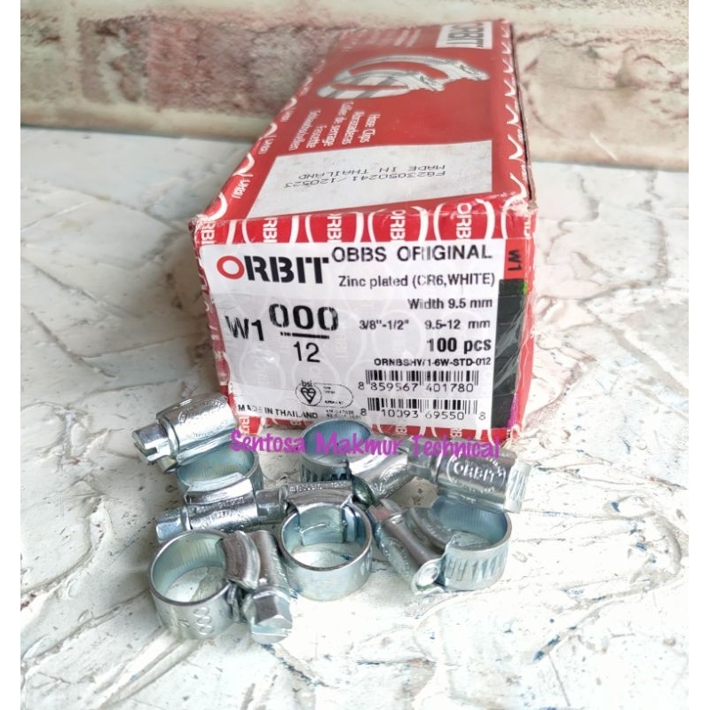 ORBIT 3/8" - 1/2" Kleman Klem Selang Hose Clamp Steel 9.5 - 12 MM