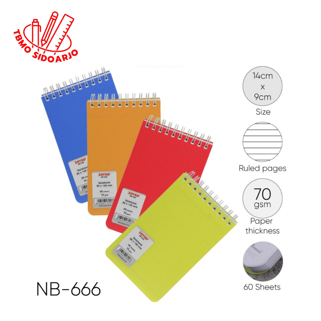 

TBMO Notebook A5 Diary Agenda Buku Catatan Bergaris Joyko NB-661 60 hal